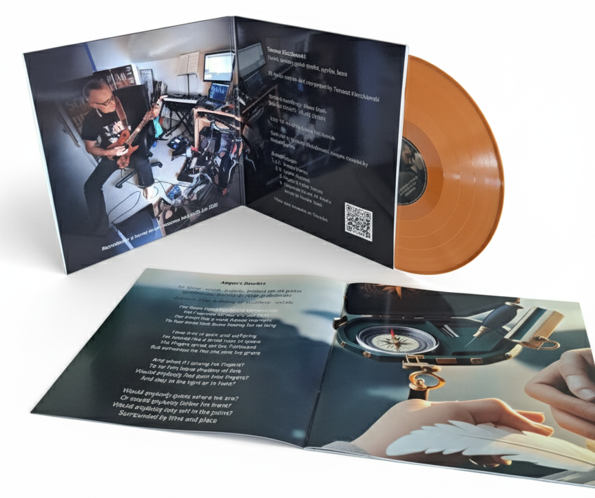 Mr Knee "The Watcher Of Traces" vinyl album cover and record